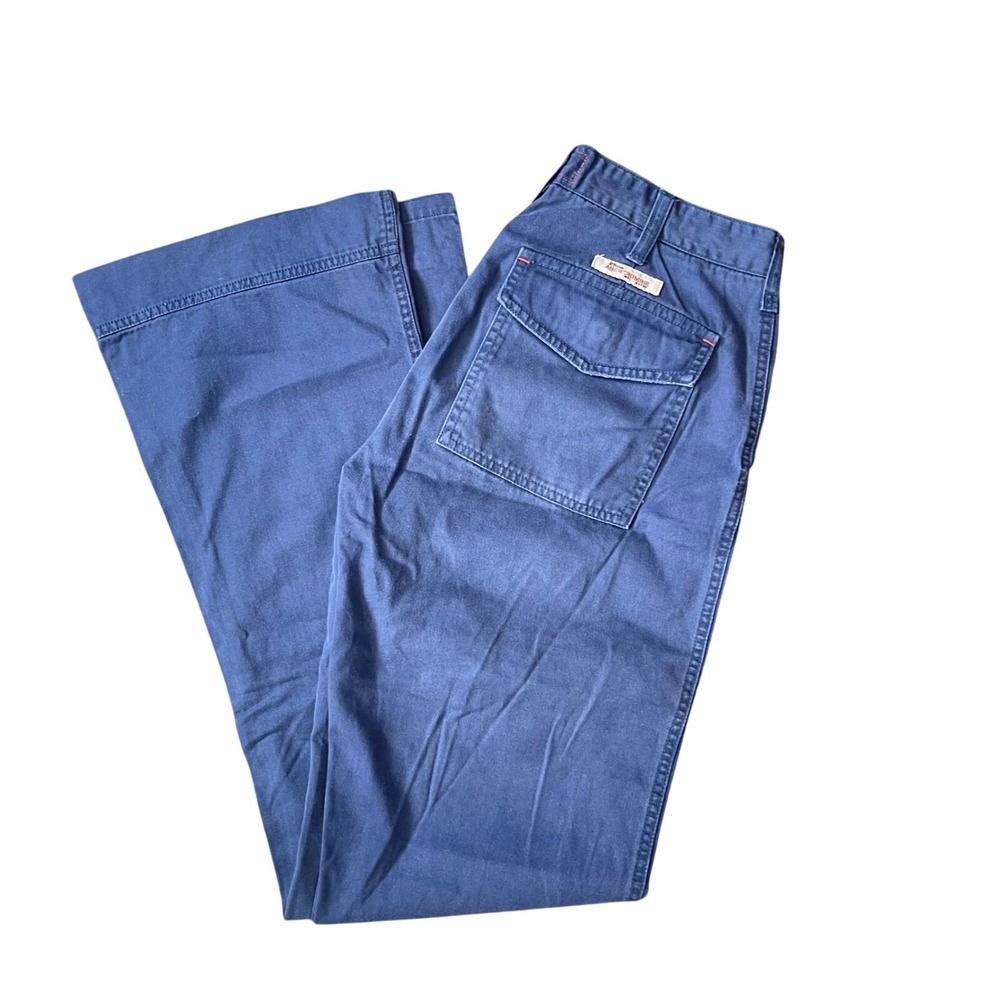 Y2K Abercrombie & Fitch Women Blue Pants Grunge Military Skater Tactical Flair 4